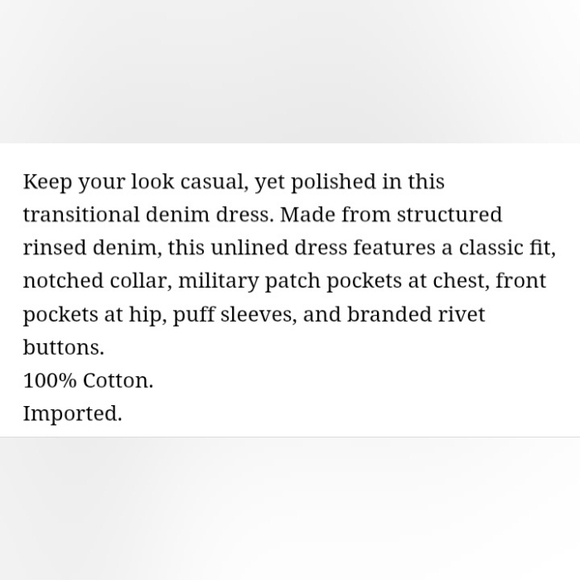 Rails Lisette Long Sleeve Denim Dress Size Medium Shirtdress - Picture 16 of 16